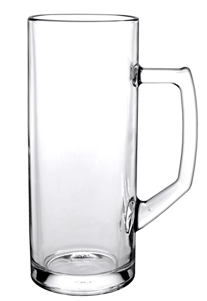 Borgonovo 12002620 Reno Bierseidel, Bierkrug, Bierglas, 645ml, Mit Füllstrich Bei 0,5l, Glas, Transparent, 6 Stück