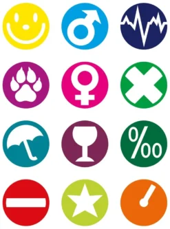 FACKELMANN 12 Stück Wiederverwendbare Glasmarkierer Glasmarker In Bunt