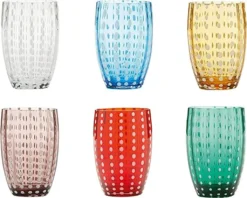 ZAFFERANO Perle Set 6 GlÀser Tumbler Mix