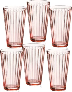 Ritzenhoff & Breker Longdrinkglas "LAWE" 400 Ml Rosa 6 StĂŒck