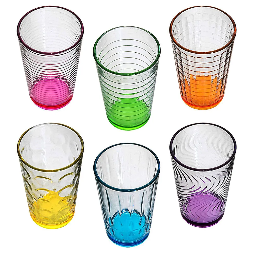 6 X Trinkglas Bunt Wasserglas Wassergläser Trinkgläser Glas Gläser Saftglas - Image 7