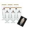 Paulaner München Premium Pils 6er Set Bierglas Glas 6x Gläser 0,2L Eichung Und Goldrand