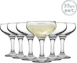 Rink Getränk 5 Tier Champagne Turm Set - 35 Gläser - 200 Ml Weinlese-Champagne Coupe Saucers