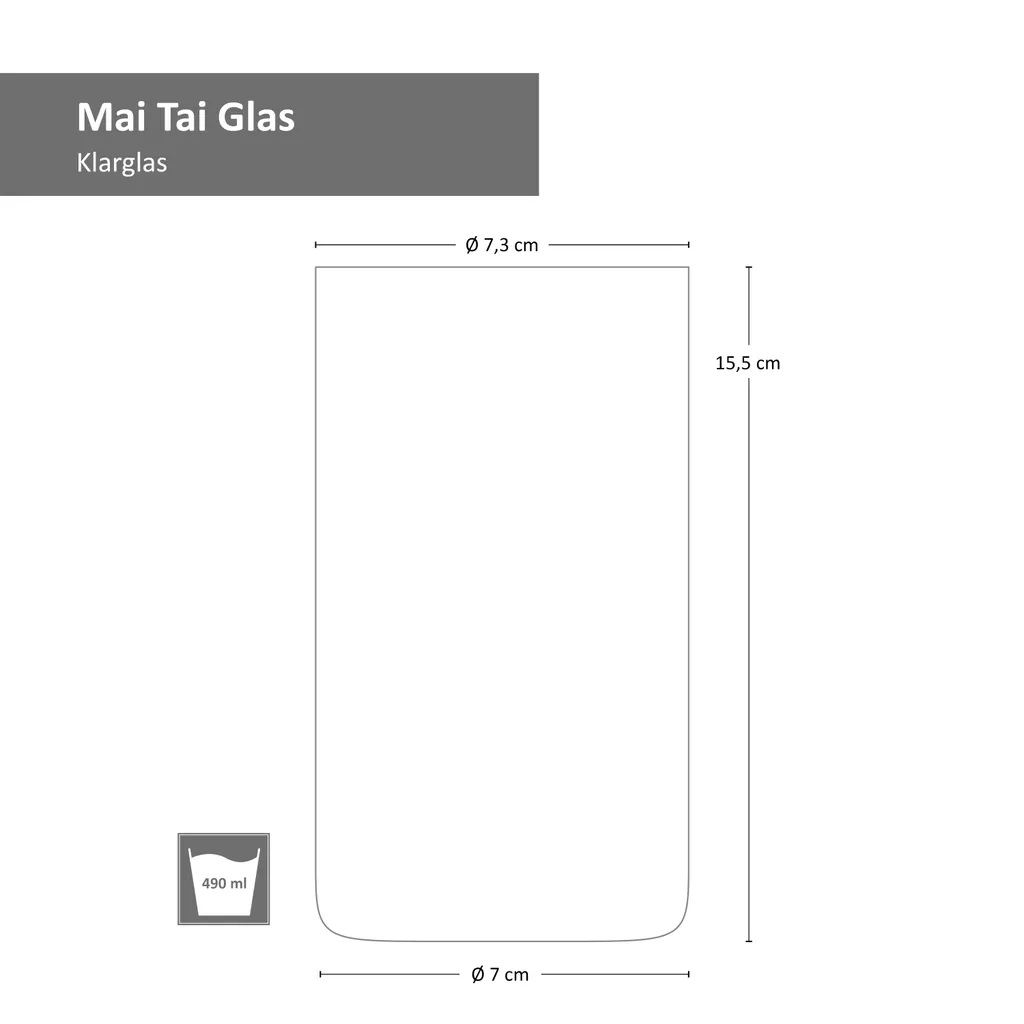 4x Mai Tai Glas 490 Ml Klarglas Cocktail-Kelch Tiki-Cocktail Rum-Longdrink Mai Tai Glass - Image 9