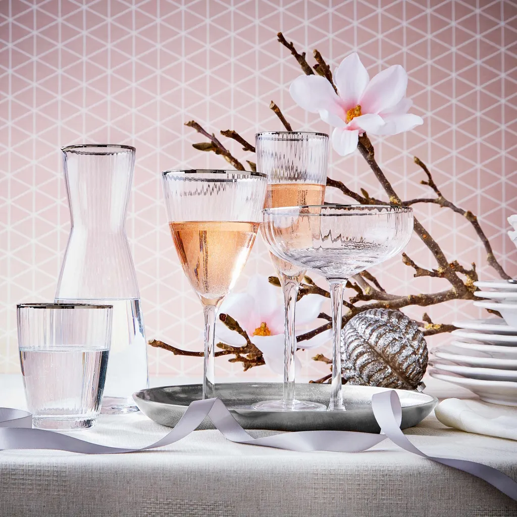 BUTLERS GOLDEN TWENTIES 4x Weingläser Mit Goldrand Und Rillen 280ml - Image 8