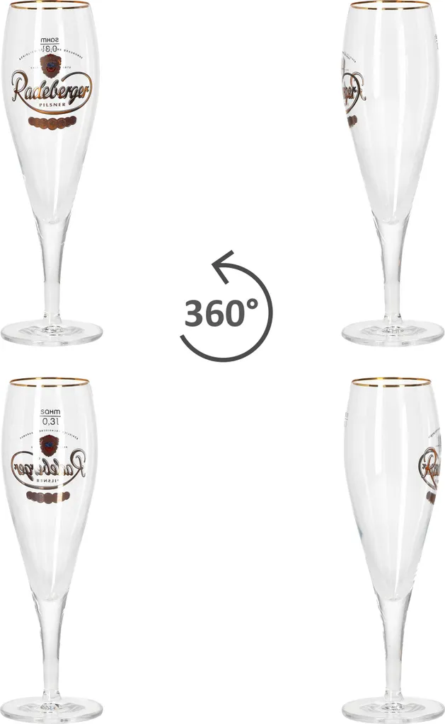 Van Well 6x Radeberger Pilsener Biergläser 0,3L Geeicht Pilstulpe Bierpokal Beer - Image 4