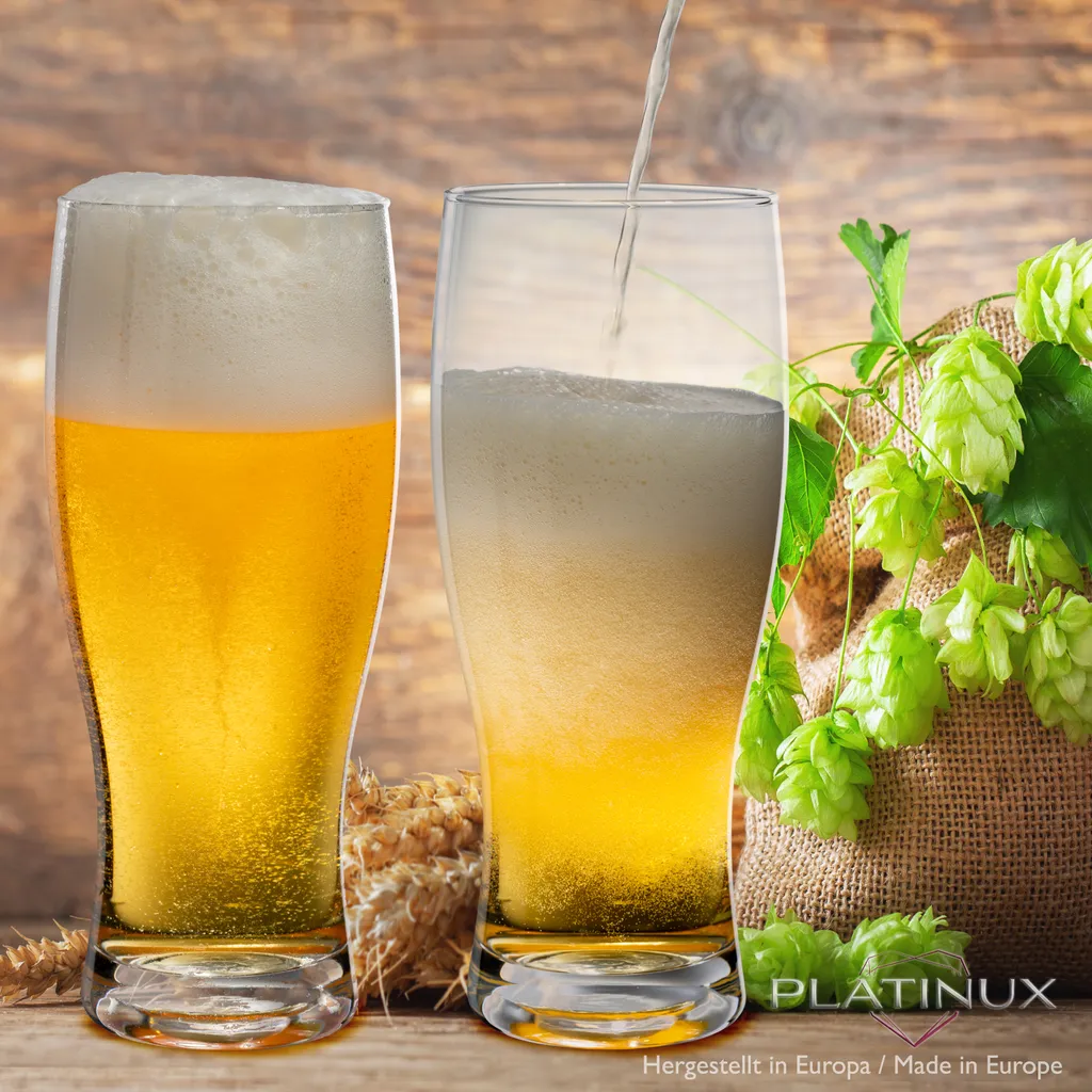 Biergläser 500ml (max. 640ml) Set 6-Teilig Bierseidel Weizengläser 0,5L Glas - Image 4