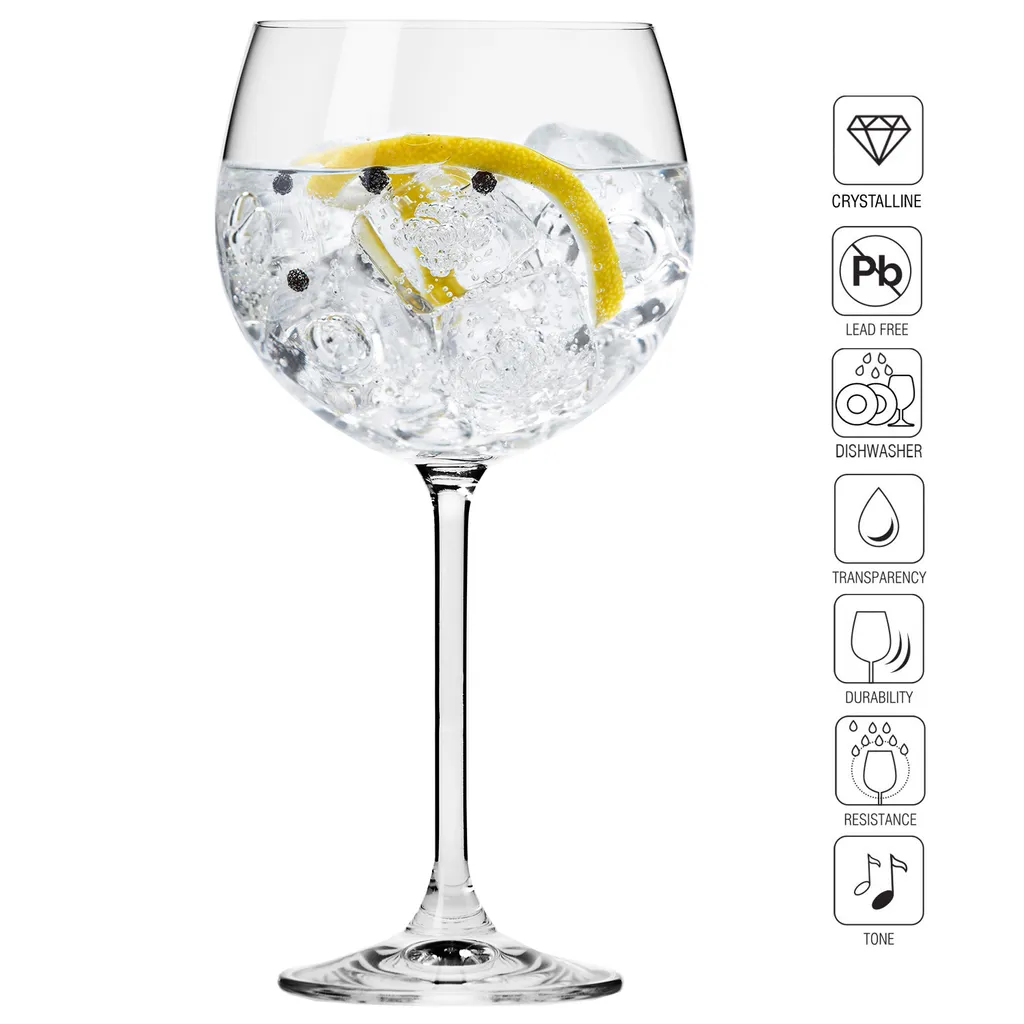 KROSNO Venezia Gin Tonic Wassergläser, 6er-Set, 480 Ml - Image 13