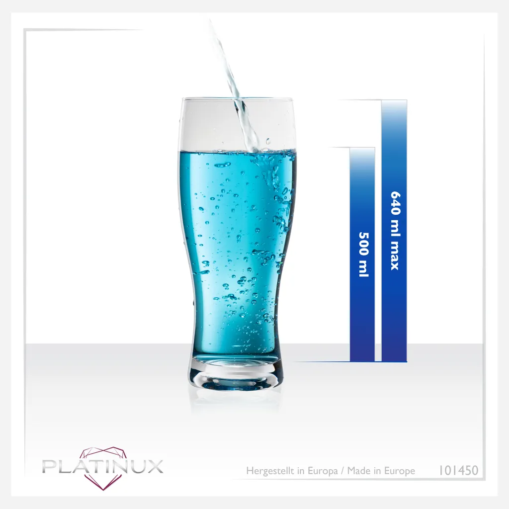 Biergläser 500ml (max. 640ml) Set 6-Teilig Bierseidel Weizengläser 0,5L Glas - Image 5