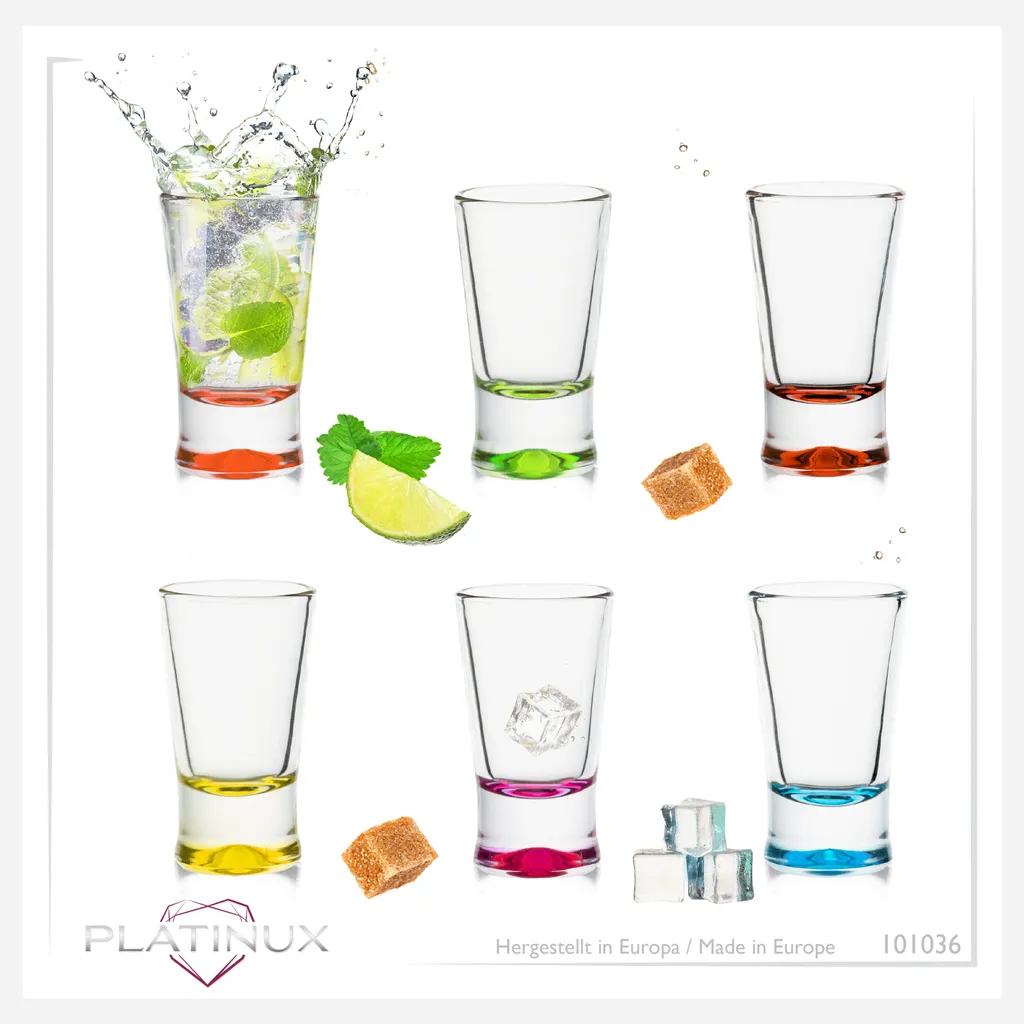 Shotgläser Set 6 Teilig Bunt Schnapsgläser 2,5cl Tequilagläser Wodkagläser Pinnchen - Image 7
