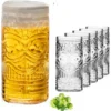 Tiki Gläser Set 6-Teilig Hoch Aus Glas 450ml (max. 500ml) Cocktailgläser Biergläser