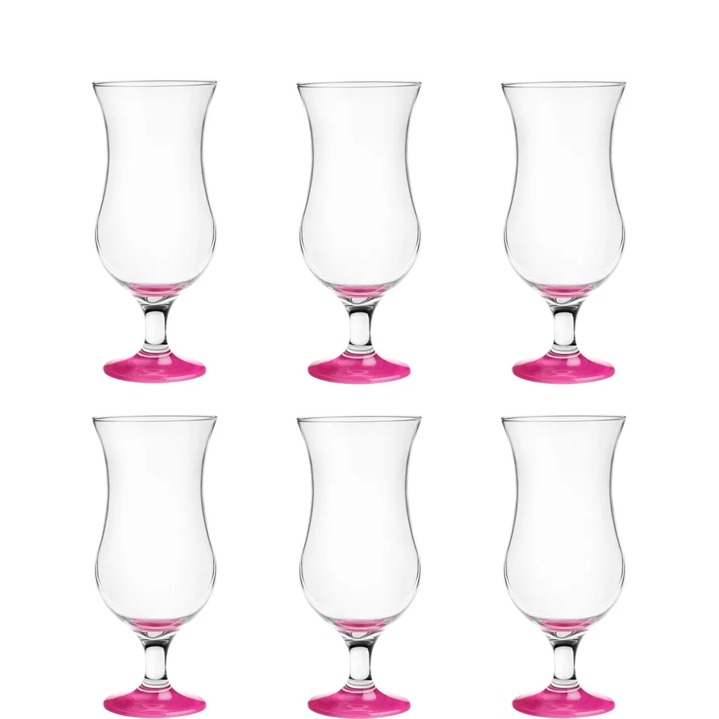 Platinux Cocktailgläser Set 6 Stück 420ml Longdrinkgläser Bargläser Hurricane Groß (Pink) - Image 2