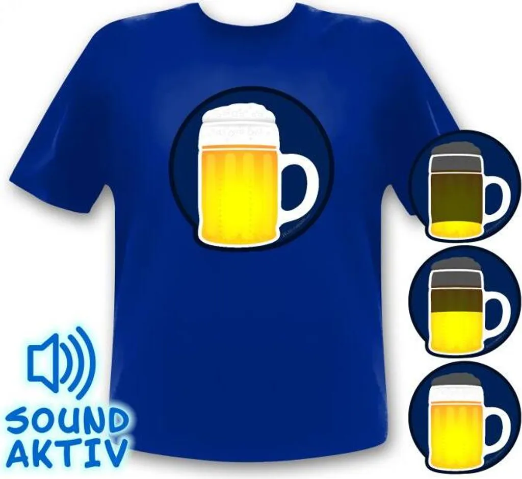 Bierglas LED Party T-Shirt Für Oktoberfest Wasn Party Bier Shirt Größe - XL - Image 3