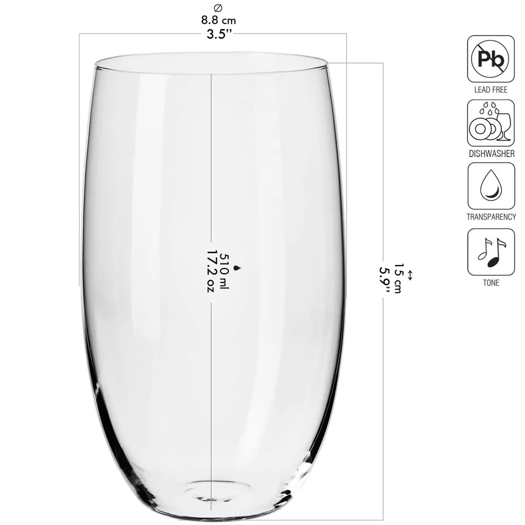 KROSNO Blended Hohe Wassergläser, 6er-Set, 510 Ml - Image 2