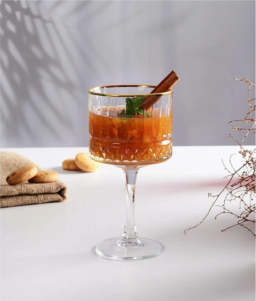 Pasabahce Pasabahace Elysia Golden Touch Kelchglas 4er Set Weingläser, Cocktails, 500 Ml - Image 3