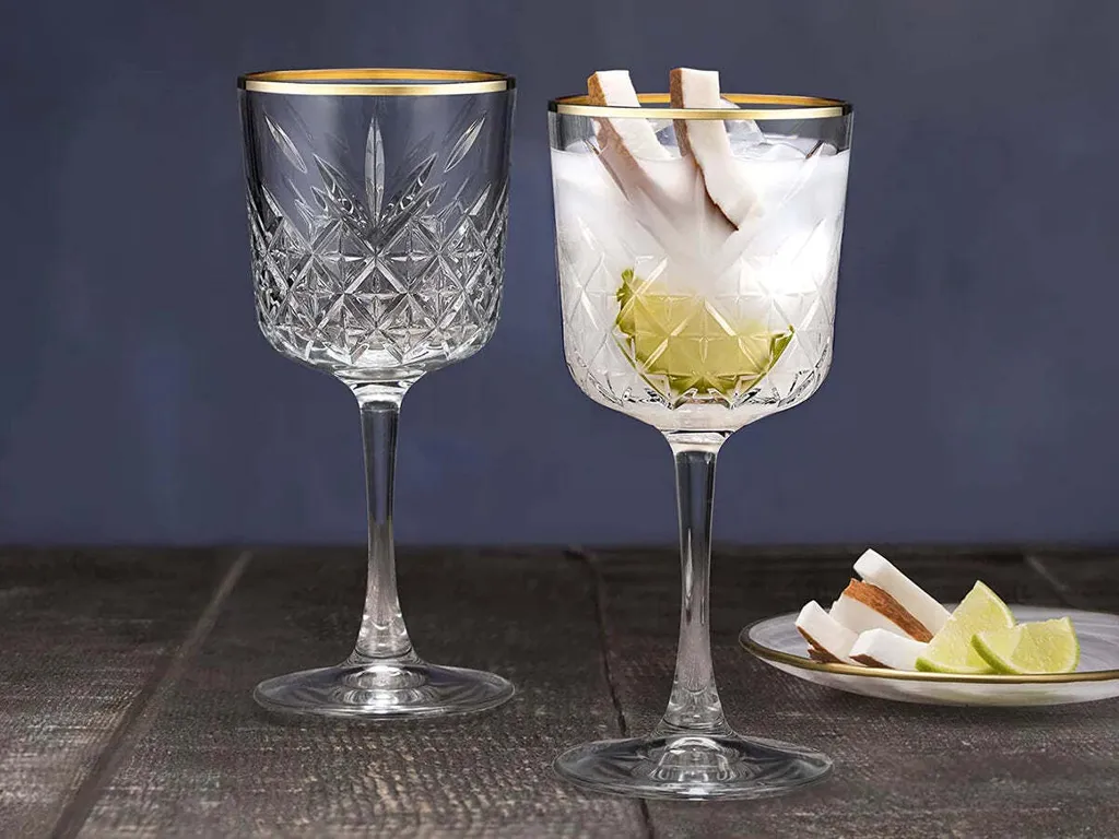 Pasabahce Timeless Golden Touch Kelchgläser 4er Set, Weingläser, 330ml - Image 3