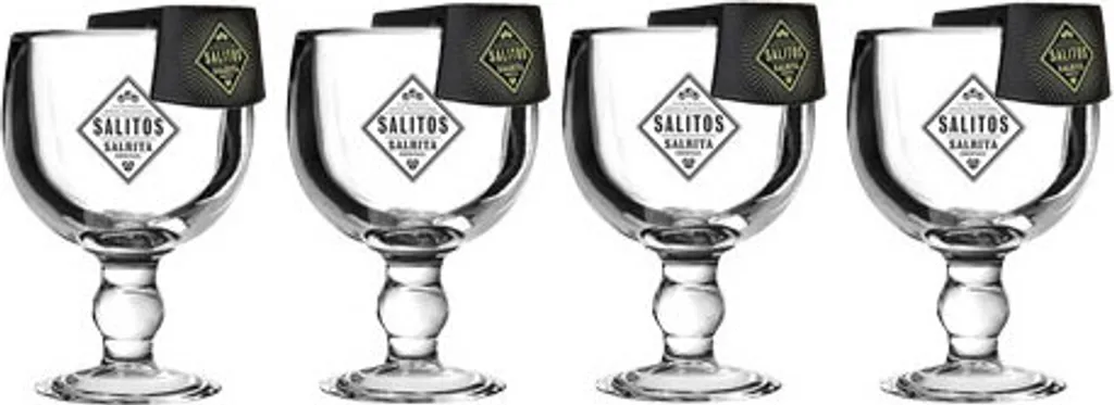 Salitos Salrita Cocktail 4er Set - 4x Cocktailglas + 4x Flaschenhalter