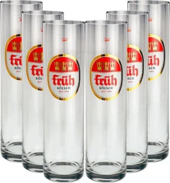 Früh Kölsch Biergläser / Gläser / Stangen Set - 6x 0,2l
