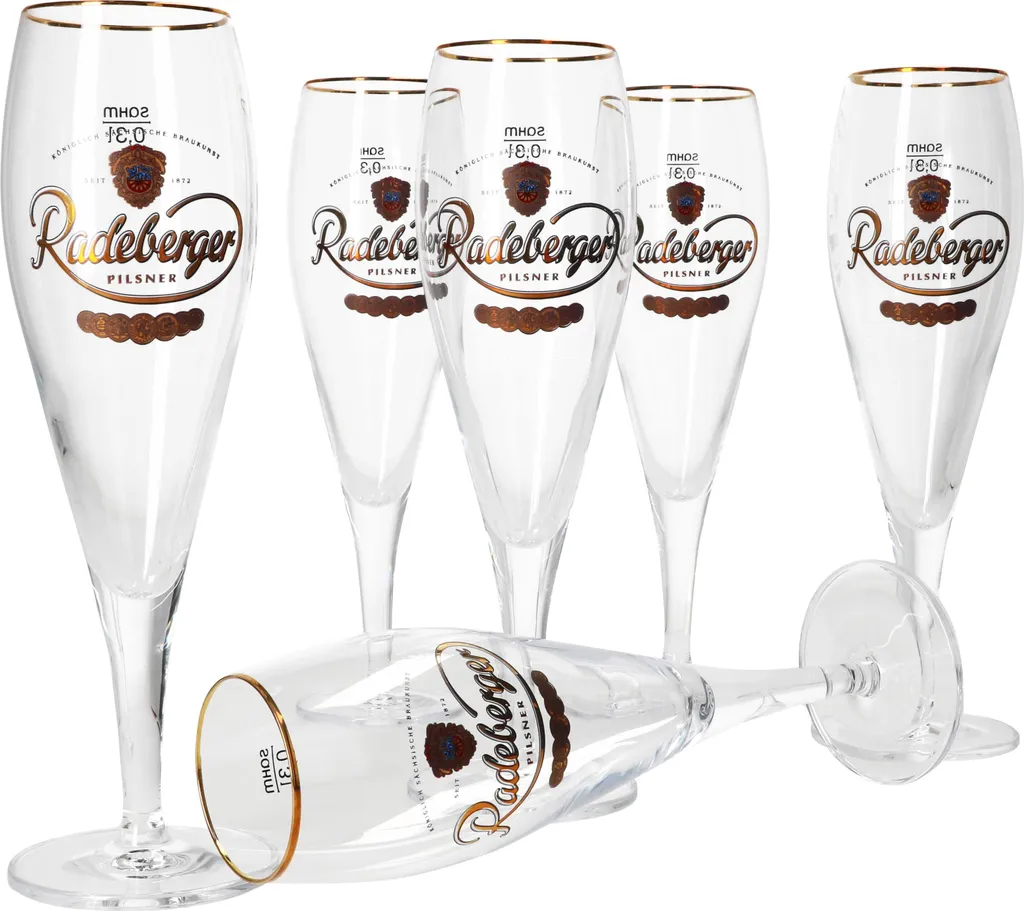 Van Well 6x Radeberger Pilsener Biergläser 0,3L Geeicht Pilstulpe Bierpokal Beer - Image 2