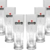 Heineken Bier 0,25 Glas Gläser Set - 6x Gläser 0,25 GEEICHT Bierglas Ellipse