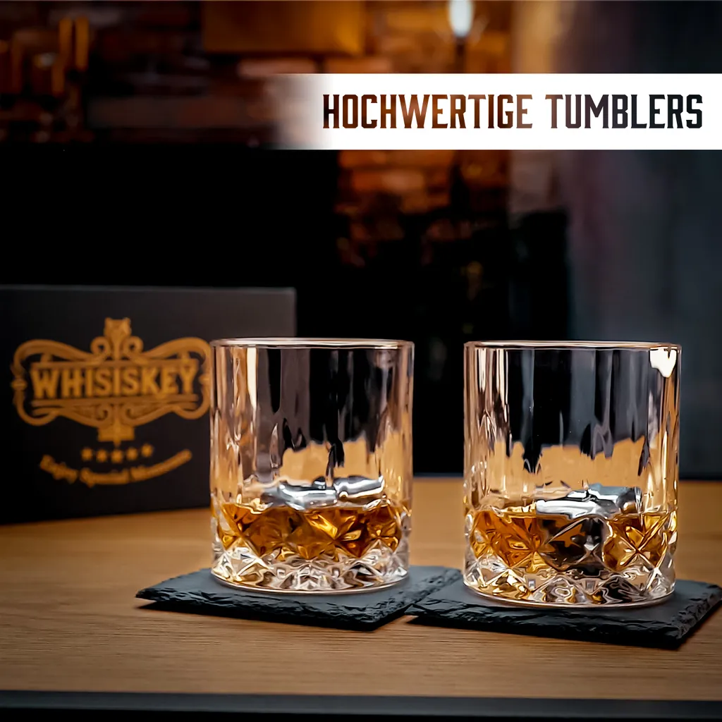 Whisiskey - Whiskygläser Set – 2 Tumbler Gläser (2x 320 Ml) – Whisky Geschenkset - Whisky Zubehör Set - Geschenke Für Männer - Image 3