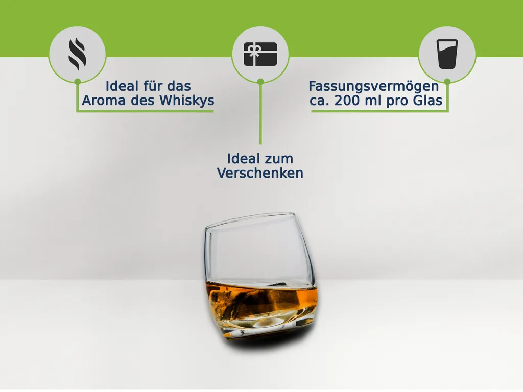 6 X Bar Rocking Whisky Glas Whiskey Trinkglas Gläser - Runder Boden 200 Ml - Image 6